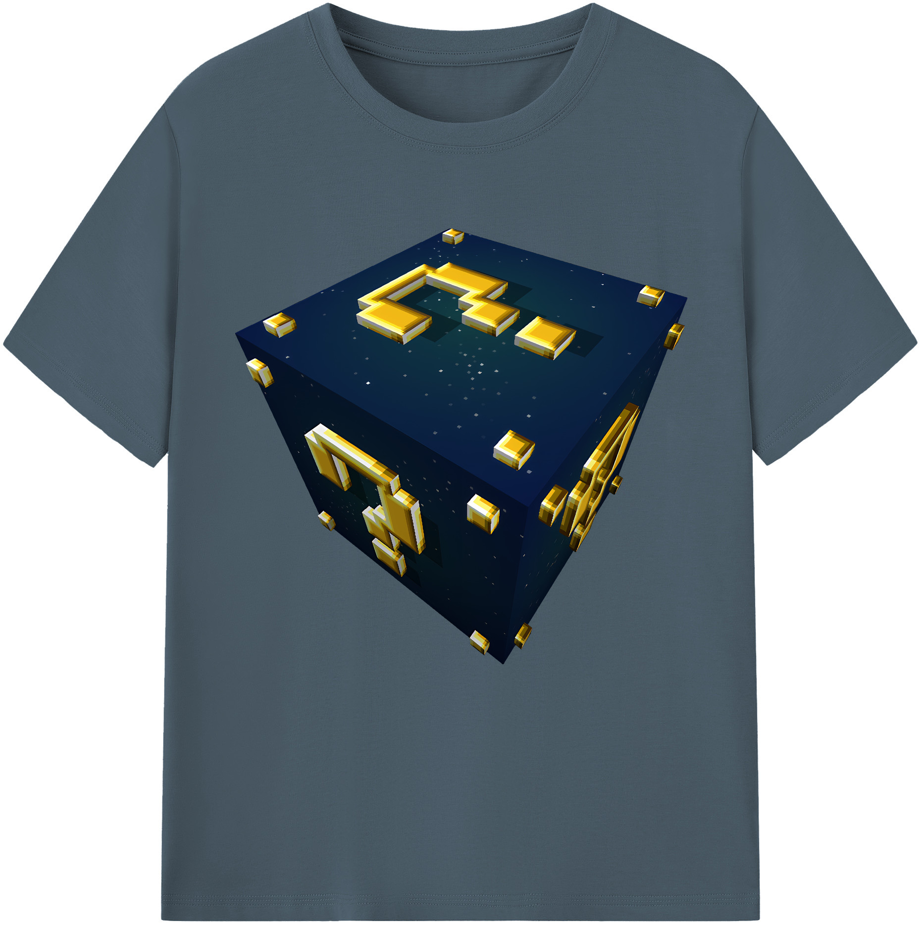 （画像用） マインクラフト ブロックの世界 Minecraft MC Block world 綿100％半袖Tシャツ（フロントプリント）
